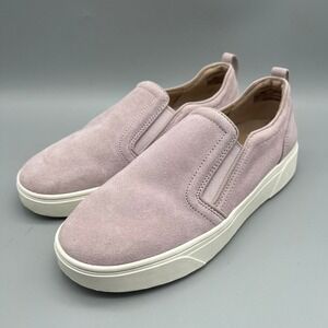 Vionic Kimmie Slip On‎ Sneakers Womens 8.5 Pink Suede Orthotic Comfort Shoes EUC